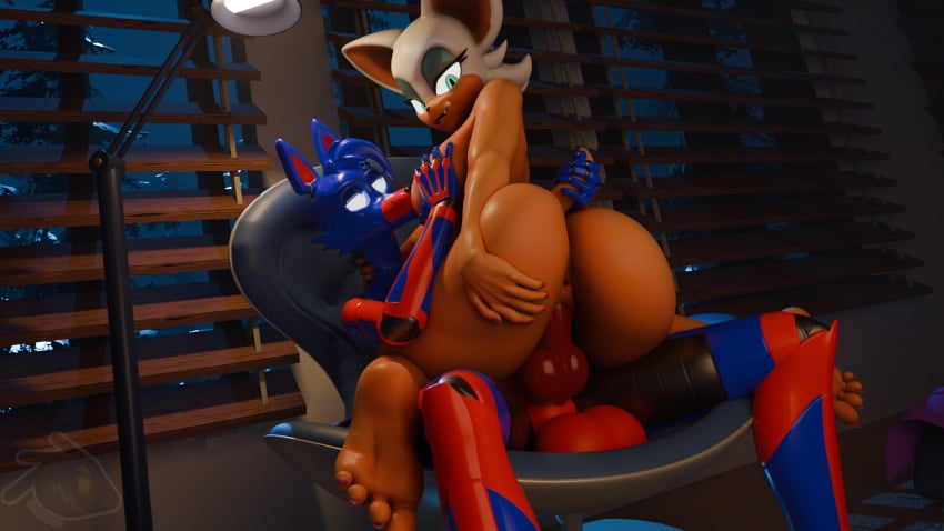 3d anthro bedroom fnaf_oc futanari knot riding rouge_the_bat sega sonic_(series) tit_sucking