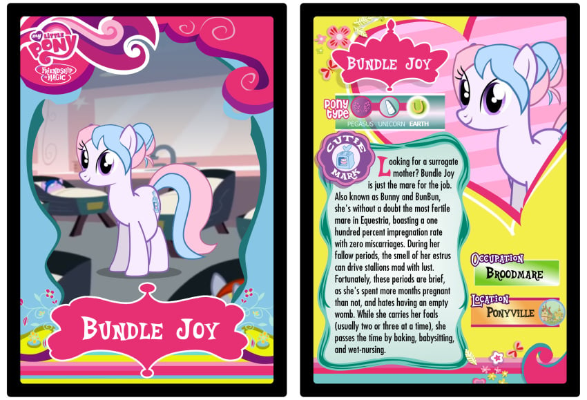 bundle_joy_(mlp) english_text female flashequestria my_little_pony oc oc_only pregnant solo solo_female text trading_card