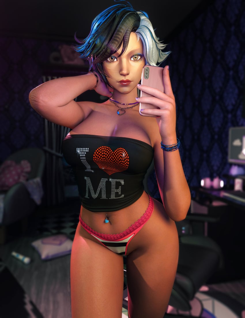 1female 1girls 3d 3d_(artwork) 3d_model 3d_render 3dcg 3dx agent_4_tea_se7en asian asian_female athletic athletic_female bedroom belly belly_button belly_button_piercing big_breasts big_breasts black_hair black_shirt black_top black_topwear bracelet breasts breasts brown_eyes cleavage comic_book_character curvaceous curvaceous_female curvaceous_figure curves curvy curvy_body curvy_female curvy_figure curvy_hips curvy_thighs cute cute_face cute_female cute_girl emo emo_girl female female female_focus female_only feminine feminine_body feminine_pose fit fit_female gamer_chair gamer_girl girl girly girly_clothing girly_girl goth goth_girl graphic_tee hand_behind_head hand_behind_neck hi_res high_resolution hitachi_magic_wand hourglass_figure iphone jewelry k-pop korean korean_female kpop kpop_girl luna_snow magic_wand marvel marvel_comics marvel_rivals midriff midriff_baring_shirt multicolored_hair navel navel_piercing necklace netease_games neutral_expression no_pants painted_nails panties pc petite petite_body petite_female petite_girl phone pixie_cut purple_wall red_lipstick render selfie short_hair skinny skinny_female skinny_girl skinny_waist small_waist smartphone superheroine taking_picture taking_selfie thick thick_hips thick_legs thick_lips thick_thighs thighs thin_waist thong thong_panties thong_underwear tight_clothes tight_clothing tight_fit tight_panties tight_thong tight_underwear tube_top tubetop underwear undies vibrator video_game video_game_character video_game_franchise video_games wide_hips wristband wristwear