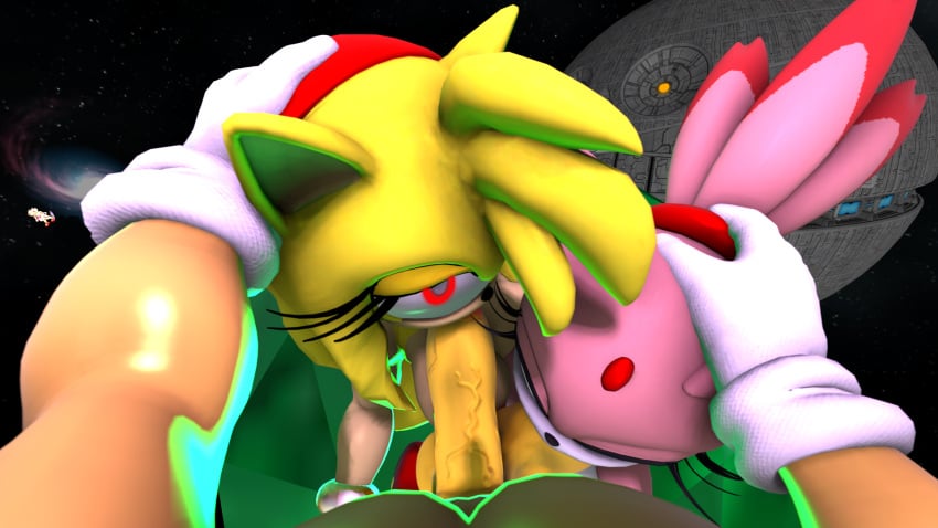 3d amy_rose blaze_the_cat blowjob burning_blaze master_emerald realbibbel sfm sonic_(series) sonic_the_hedgehog source_filmmaker sucking_testicles super_amy super_sonic tagme