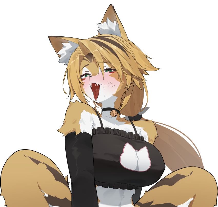 absurd_res ahe_gao animal_humanoid anthro armwear bell big_breasts blonde_hair breasts cat_cutout cat_humanoid choker clothing collar elbow_gloves fangs felid felid_humanoid feline feline_humanoid female flasso fur gloves green_eyes hair handwear heart_eyes heart_symbol hi_res humanoid in_heat inner_ear_fluff jewelry jingle_bell lingerie long_hair looking_pleasured mammal mammal_humanoid mihoyo multicolored_body multicolored_fur naughty_face necklace pulchra_(zenless_zone_zero) pulchra_fellini solo spread_legs spreading suggestive teeth thick_thighs thiren tongue tongue_out torogao tuft two_tone_body two_tone_fur white_body white_fur yellow_body yellow_fur zenless_zone_zero