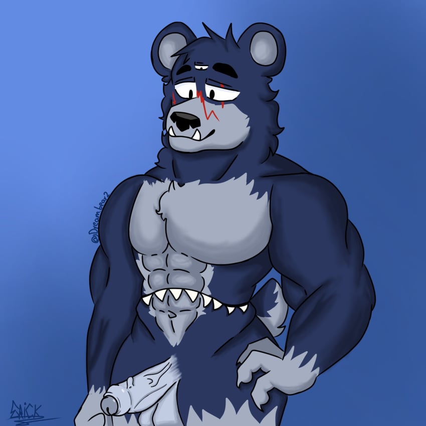 bear dick dreamcore fangs furry muscles muscular_male penis scar yiff