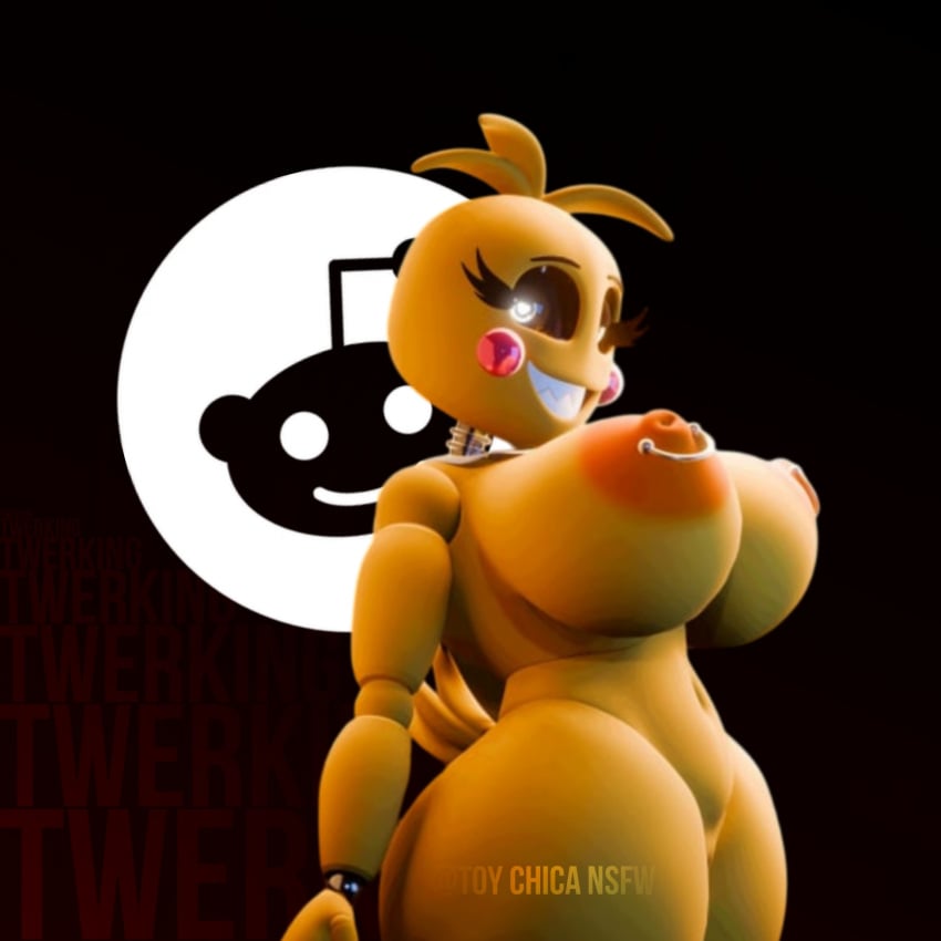 3d_(artwork) ass big_ass big_breasts boobs_out booty breasts edit furry_ass furry_breasts furry_ears furry_female furry_tail girl image toy_chica_(fnaf) toy_chica_(love_taste) twerking twerking_at_viewer