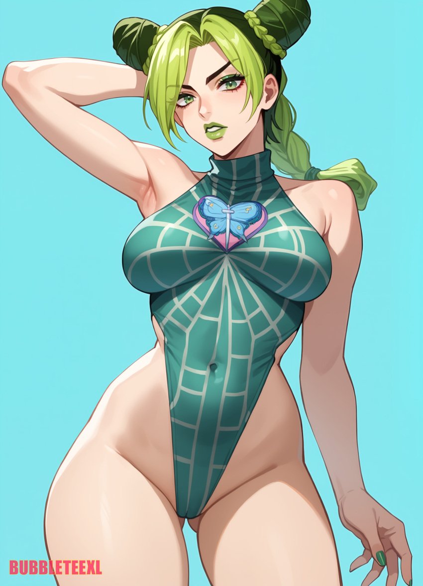 ai_assisted ai_generated anime bikini bubbleteexl jojo&#039;s_bizarre_adventure jolyne_kujo stone_wall