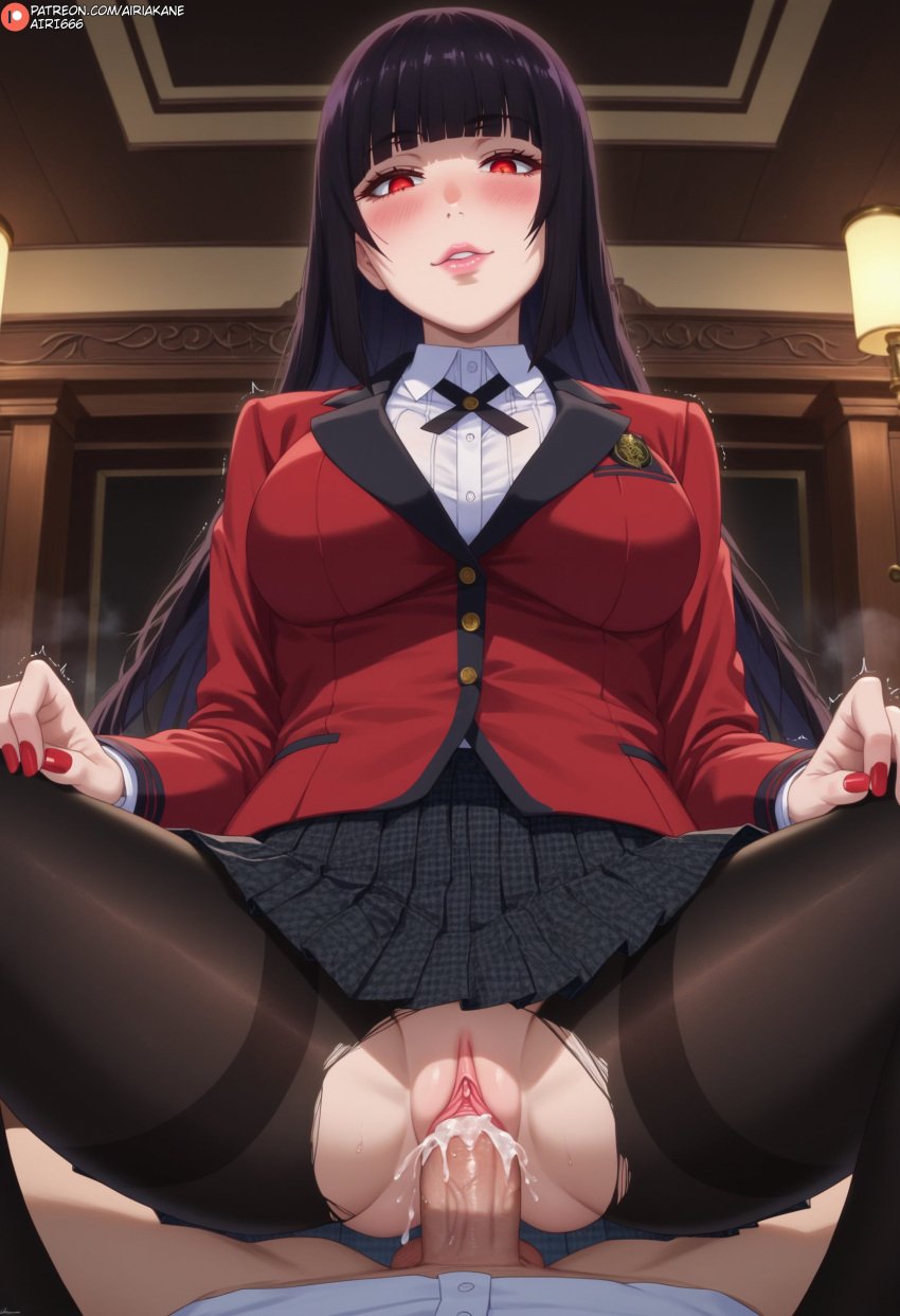 1boy 1girls ai_generated ass big_ass big_breasts black_hair blush breasts breath breath_cloud cum cum_in_pussy cum_inside female female_focus fringe fringe_hair jabami_yumeko kakegurui legwear lips lipstick long_hair looking_at_viewer naked penetration penis perfect_body perfect_legs pussy red_eyes red_jacket school_uniform schoolgirl skirt spread_legs spread_pussy sweat sweatdrop thick_thighs vagina vaginal_penetration vaginal_sex