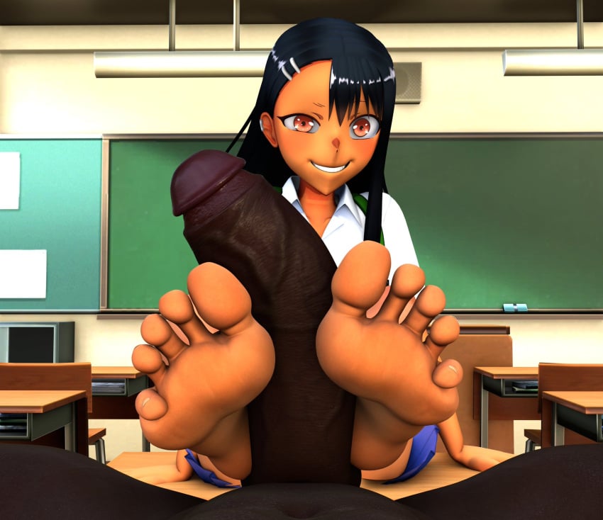 1boy 1boy1girl 1girl1boy 1girls 3d 3d_(artwork) 5_toes balls bare_legs barefoot black_hair black_penis brown_hair clothed clothed_female clothed_female_nude_male clothes clothing dark-skinned_female dark-skinned_male dark_body dark_hair dark_penis dark_skin feet feet_focus feet_on_penis feet_together feet_up female female/male female_focus foot_fetish foot_focus foot_play footfetishrenders footjob genitals hayase_nagatoro looking_at_penis male male/female nagatoro_hayase nails nails_painted nude nude_male nude_male_clothed_female partial_male penis penis_between_feet penis_on_feet please_don't_bully_me,_nagatoro school school_desk school_girl school_uniform schoolgirl schoolgirl_uniform skirt smile smiling smooth_skin soles soles_fetish textless textless_version variant variant_set