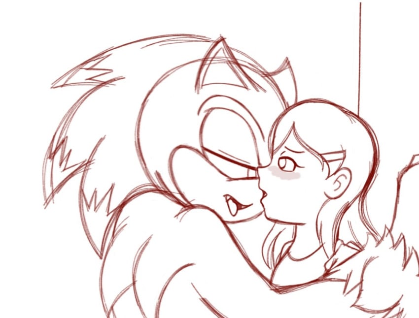 anthro anthro_male anthro_on_human fan_character female french_kiss french_kissing human human_female interspecies kissing kissing male male/female mobian_(species) mobian_hedgehog mobian_on_human oc sonic_(series) sonic_fan_characters sonic_oc sonic_the_hedgehog sonic_the_hedgehog_(series) sonic_the_werehog sonic_unleashed tongue_kiss tongue_out werehog zoey_mitchell