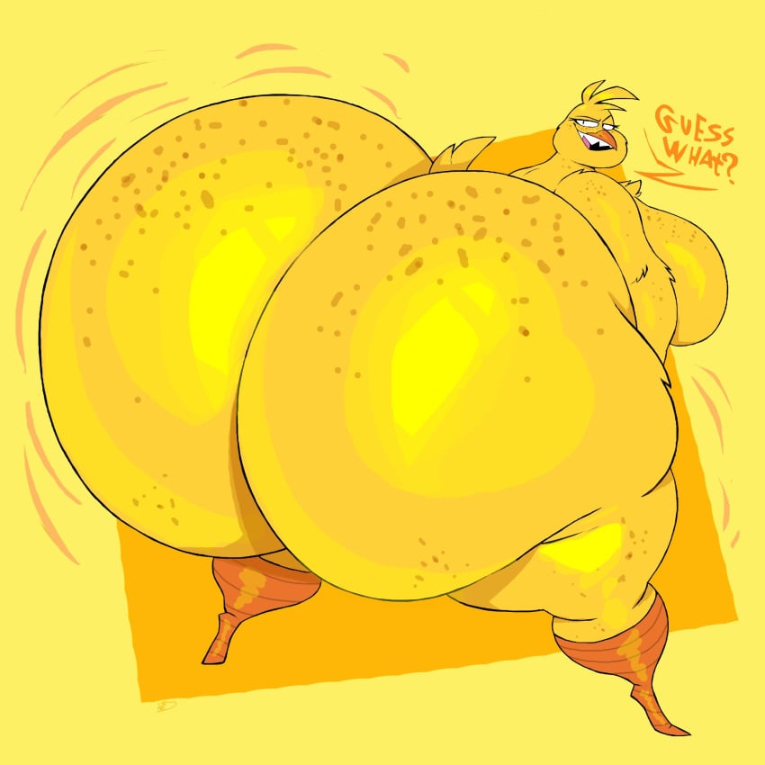 1girls anthro ass ass_bigger_than_head ass_bigger_than_torso ass_shake avian big_ass big_breasts bottom_heavy breasts bubble_butt chica_(fnaf) dat_ass dialogue fat_ass female female_only five_nights_at_freddy&#039;s freckles huge_ass hyper hyper_ass large_ass massive_ass nude nude_female png schplingnops shaking_ass talking_to_viewer text thick_ass thick_thighs thunder_thighs wide_hips