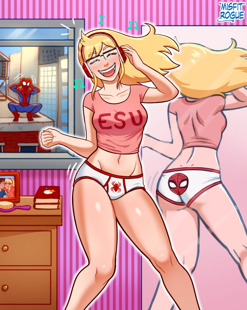 comic embarrassing_panties geek geek_girl geek_girl_gwen glasses gwen_stacy gwen_stacy_(spectacular) marvel marvel_comics misfitrogue misfitrogue242 nerd nerdy nerdy_female panties spectacular spider-man spider-man_(series) underwear