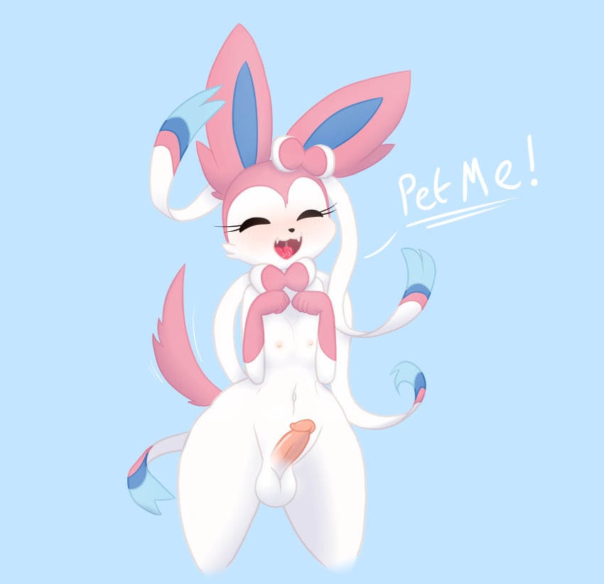 balls begging bit-small blush eeveelution english_text femboy furry girly hand_on_chest happy humanoid_penis male male_only nintendo nipples nude open_mouth penis pokemon pussy saliva solo sylveon text video_games