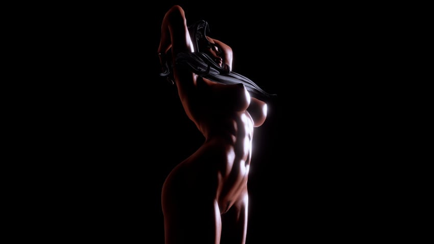 3d adnarimydeth ass big_breasts black_hair brazilian brazilian_female breasts bubble_butt busty capcom female female_focus female_only hourglass_figure laura_matsuda long_hair nude nude_female nudity pinup pinup_pose street_fighter street_fighter_v stretching tagme wide_hips