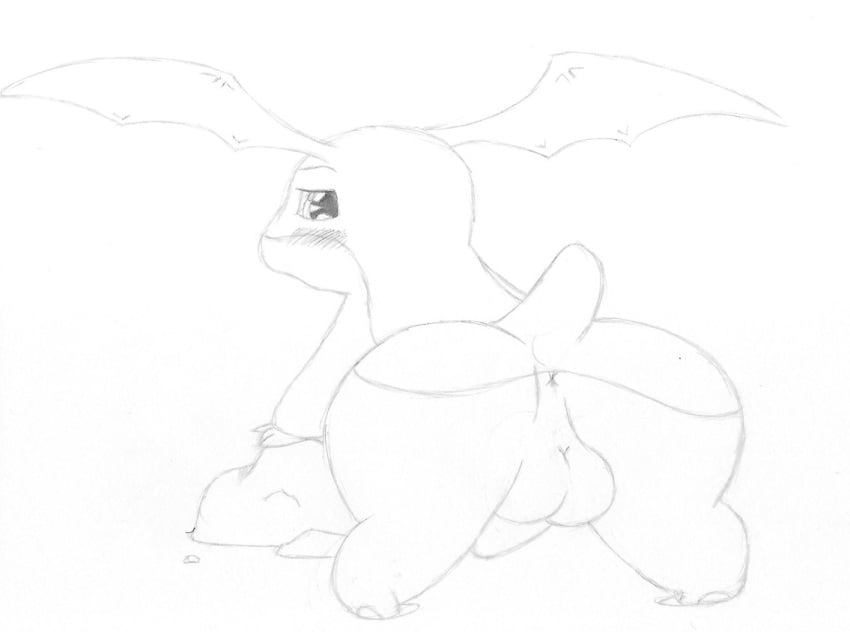 anus ass balls big_butt cute digimon feral male patamon penis pose presenting presenting_anus presenting_hindquarters ricter rock simple_background slightly_chubby solo