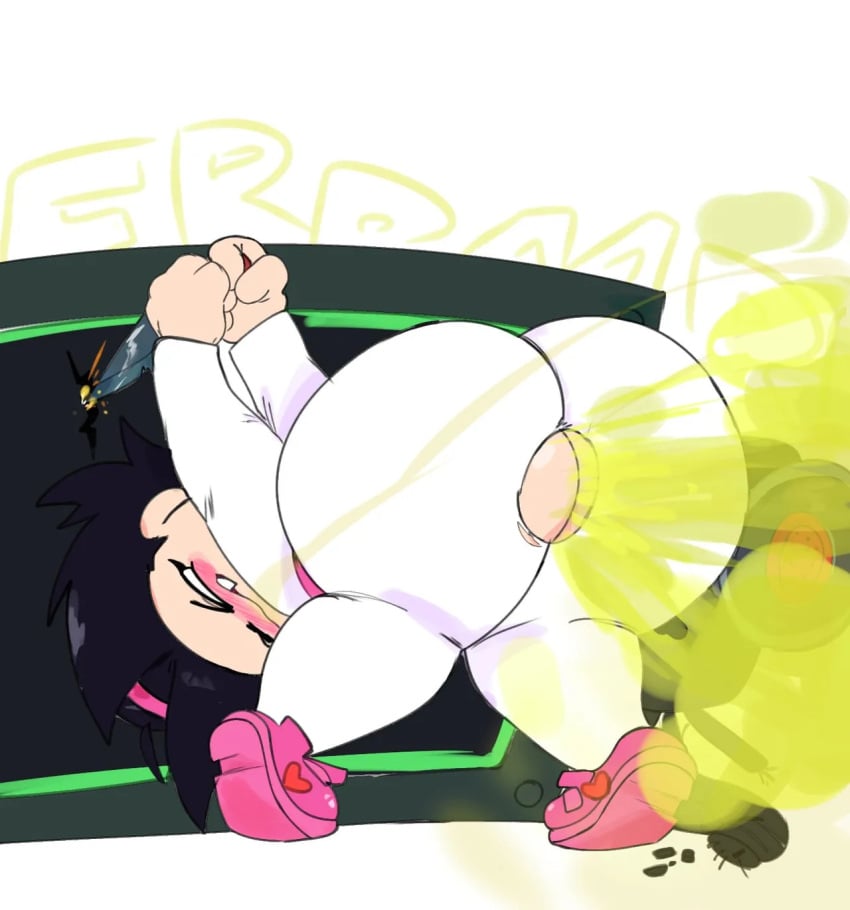 1girls ass ass_focus big_ass big_butt blush breasts fart fart_cloud fart_fetish farting female friday_night_funkin knife nene_(newgrounds) newgrounds novacartridge_(artist) pico&#039;s_school shortstack stabbing