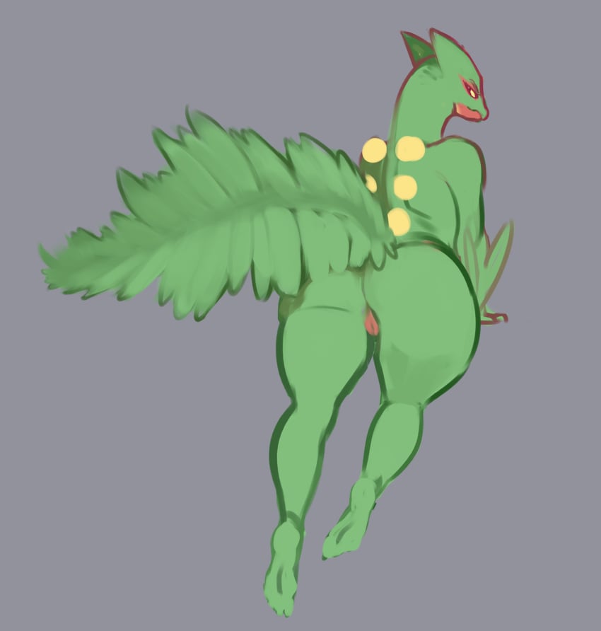 1girls anthro ass back female live_for_the_funk nintendo pokemon pokemon_(species) pokemon_rse pussy scalie sceptile thick_thighs video_games wide_hips