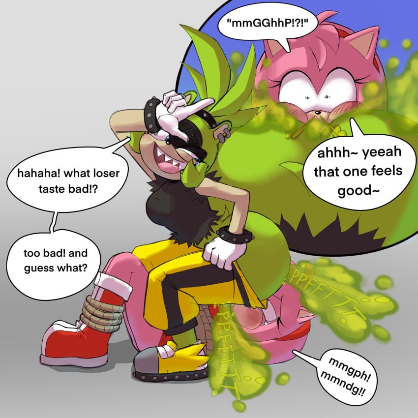 2girls amy_rose anthro big_ass big_butt bondage bubble_ass bubble_butt facefart facefarting facesitting fart fart_cloud fart_fetish fart_torture farting farting_in_face farting_on_face farts furry hedgehog huge_ass huge_butt nitrowolf_(artist) sega sonic_(series) sonic_the_hedgehog_(series) surge_the_tenrec tenrec tied_up yuri