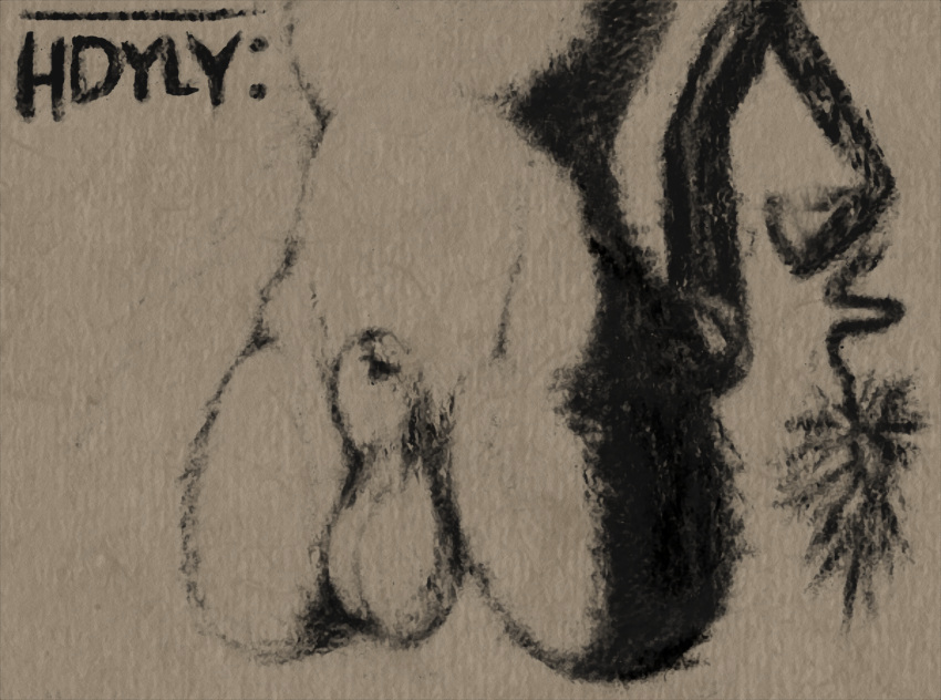 animal_genitalia anthro artist_logo artist_name balls close-up cryptid faceless_character faceless_male fully_sheathed genitals hdyly hi_res logo long_tail male monochrome nude penis prehensile_tail seraphix sheath signature solo tail tail_tuft tuft