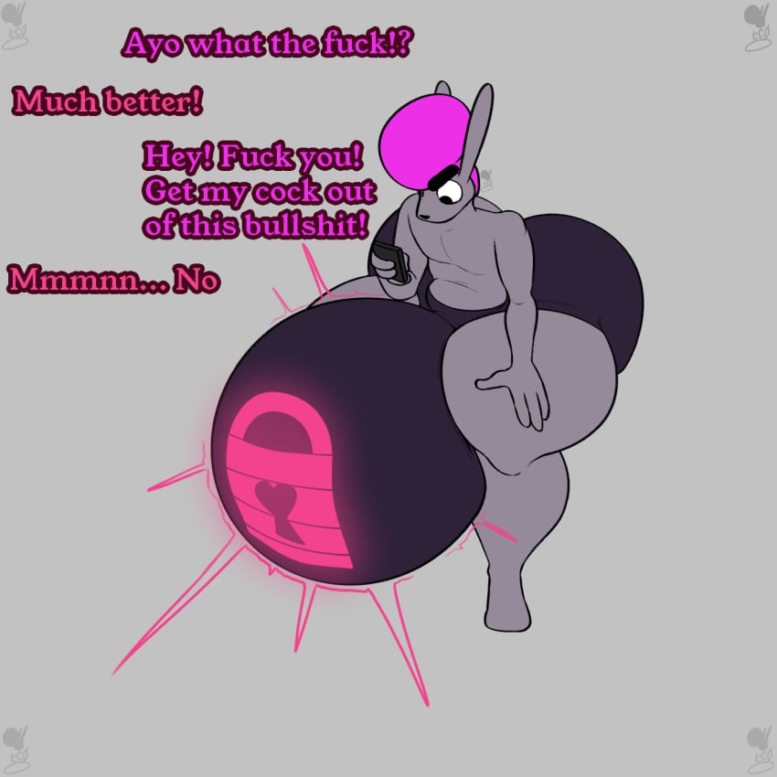 anthro ass big_bulge big_butt bottomwear bulge clothing hi_res hotpants huge_bulge huge_butt humanoid hyper hyper_bulge hyper_butt lagomorph leporid male mammal null_bulge rabbit sebastian_cummins_(thechavicgerman) shorts solo thechavicgerman_(artist)