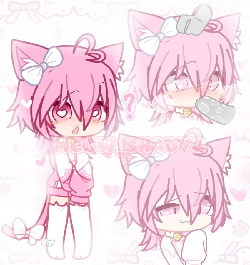 blowjob blushing cat_ears gacha gacha_club gacha_heat gacha_life heart heart-shaped_pupils meow_shady2 pink_background pink_hair ribbon skirt socks
collar