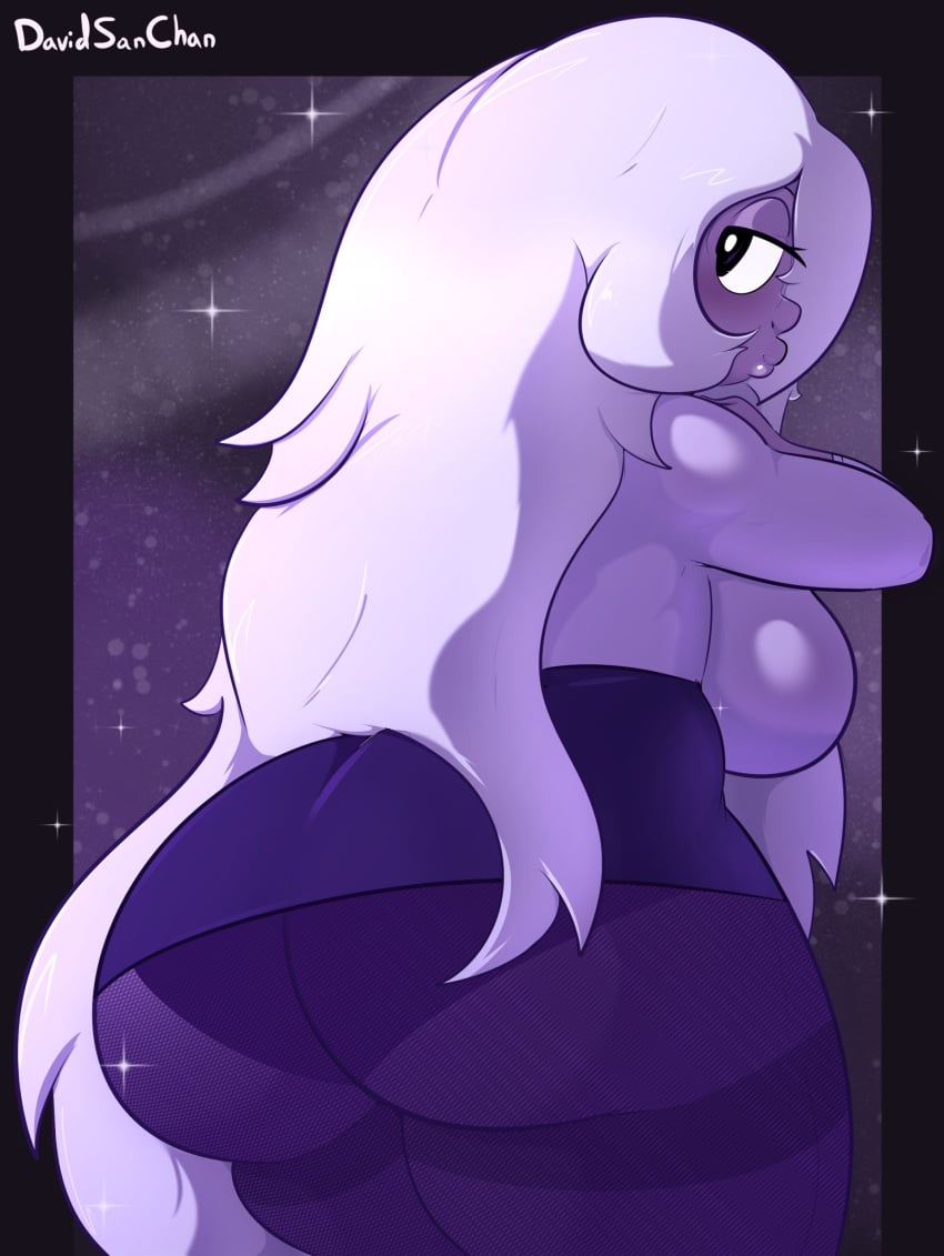 2d 2d_(artwork) 2d_artwork amethyst_(steven_universe) ass breasts cartoon_network davidsanchan female gem_(species) hair panties pants purple_body purple_hair purple_skin rear_view steven_universe tagme thick thick_ass thick_butt thick_hips thick_legs thick_thighs wide_ass wide_hips wide_thighs