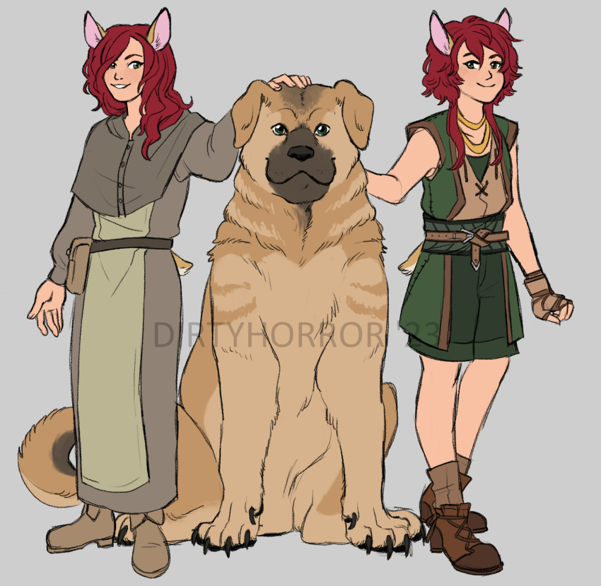 canine dirtyhorror domestic_dog feral ginger humanoid kangal red_hair twins zoophilia