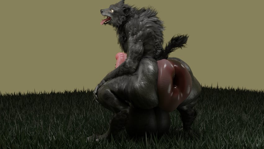 16:9 3d_(artwork) anthro anus ass balls big_anus big_balls big_butt big_penis canid canine canis claws crouching digital_media_(artwork) digitigrade erection fur genitals glowing glowing_eyes grass grass_plain grey_body grey_fur hi_res huge_anus huge_balls huge_butt huge_cock hyper hyper_anus hyper_balls hyper_genitalia hyper_penis looking_back looking_pleasured male mammal maxedoutonuwu muscular mythological_canine mythological_creature mythology nude open_mouth outside penis plant puffy_anus simple_background solo tail teeth thick_thighs tongue tongue_out were werecanid werecanine werewolf wide_hips widescreen wolf