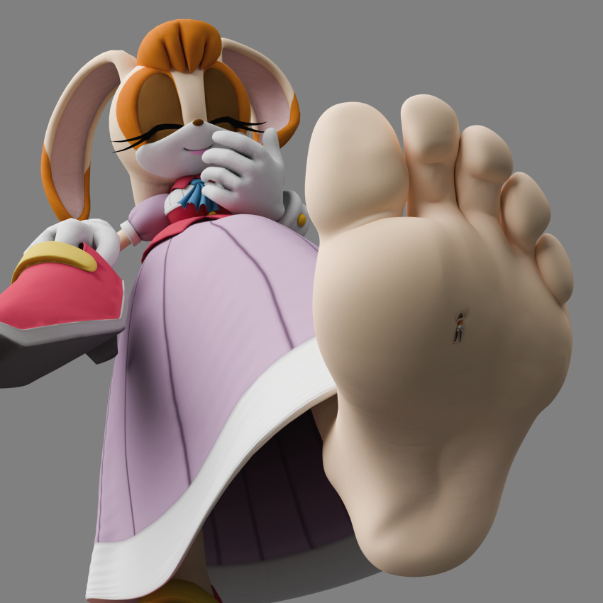 aware dwighteisenhower feet female foot_fetish giantess minigirl size_difference sonic_(series) sonic_the_hedgehog_(series) vanilla_the_rabbit