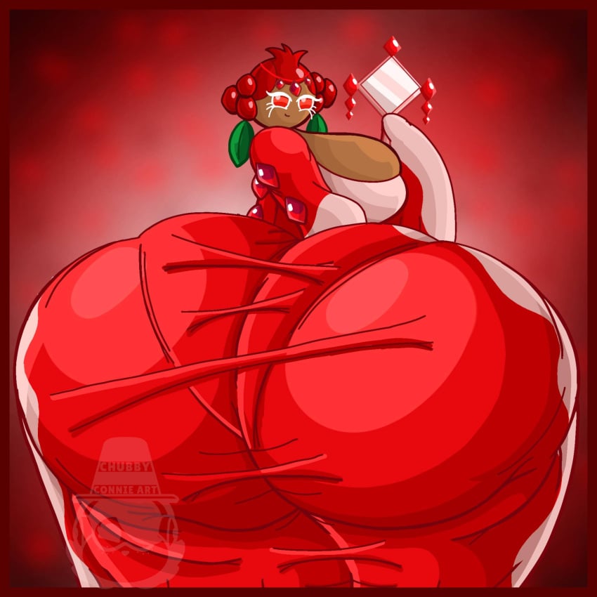 ass ass_bigger_than_head ass_bigger_than_torso big_ass big_breasts breasts chubbyconnieart cookie_run cookie_run_kingdom cookie_run_ovenbreak fat female gigantic_ass huge_ass pomegranate_cookie wardrobe_malfunction