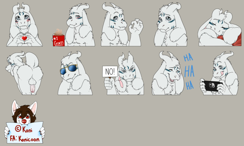 ass boss_monster foreskin konicoon male_only nude pancakes_(character) penis solo switch telegram_stickers undertale video_games