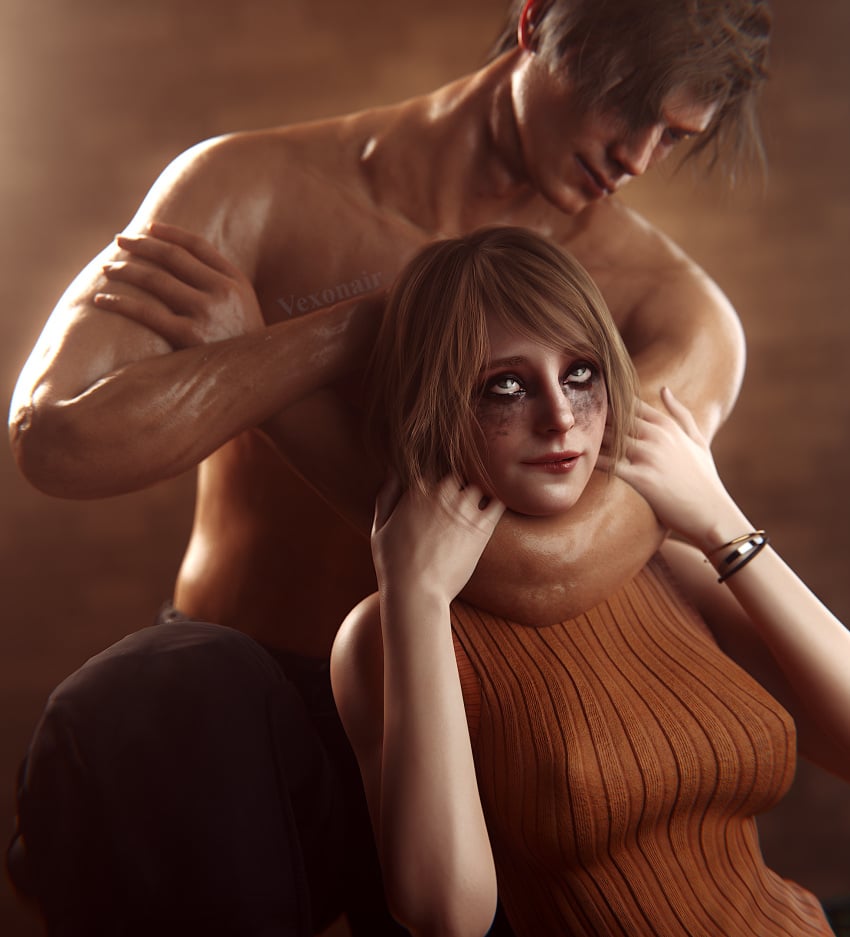 1boy 1boy1girl 1girls 3d 3d_(artwork) 3d_model abs age_difference ahe_gao ashley_graham ashley_graham_(ella_freya) asphyxiation bare_chest bare_shoulders biceps blonde_female blonde_hair blonde_hair_female blonde_hair_male blonde_male bob_cut bondage breath_play captured captured_heroine choke_hold choked choked_from_behind choking consensual_asphyxiation consensual_choke_hold couple couple_(romantic) dominant dominant_male domination dreamy_eyes drooling eye_roll female femsub from_behind_position happy happy_sub held_from_behind horny_female huge_biceps huge_breasts huge_nipples human human_only larger_male leon_scott_kennedy leon_scott_kennedy_(eduard_badaluta) light-skinned_female light-skinned_male light_skin male maledom masochism masochistic_female medium_hair muscular_arms muscular_shoulders muscular_torso naked_torso no_bra no_bra_under_clothes no_penetration nude_male nude_male_clothed_female older_male orange_sweater perky_breasts pleasure_face resident_evil resident_evil_4 resident_evil_4_remake restrained ripped_male ripped_muscles rolling_eyes romantic romantic_couple running_makeup running_mascara runny_makeup size_difference sleeveless_sweater smaller_female smile straight strangling submission submission_hold submissive_female tearing_up tears tears_of_joy tears_of_orgasmic_joy tears_of_pain tears_of_pleasure torso vexonair wrestling younger_female