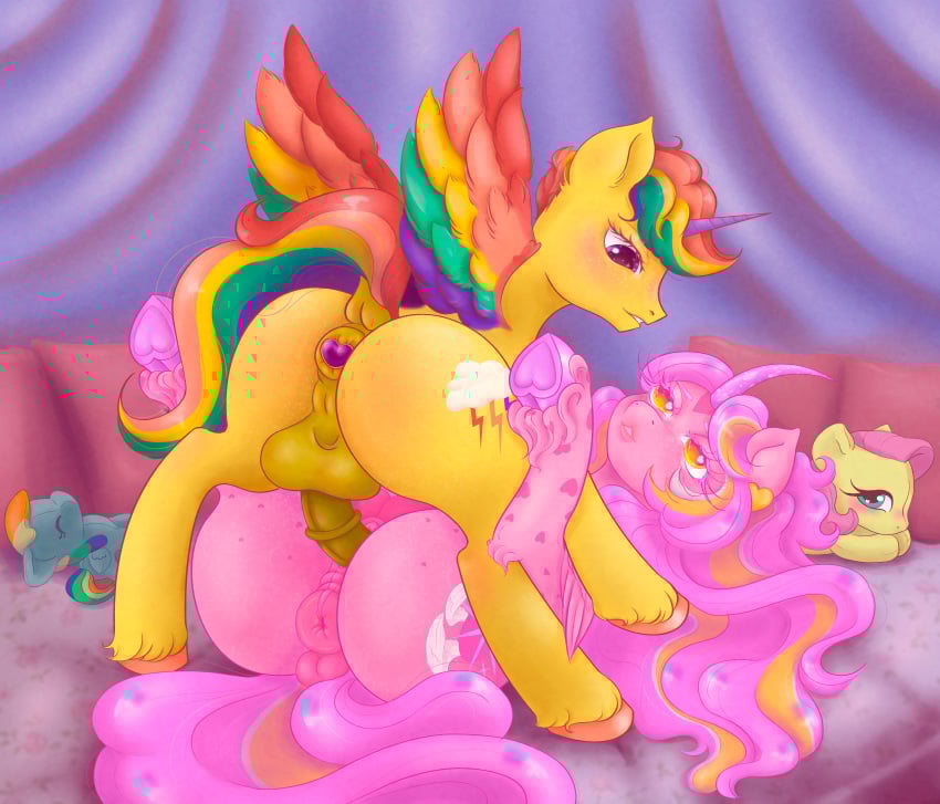 absurd_res alicorn anal anal_sex animal_genitalia animal_penis anus ass balls bed bedroom bedroom_eyes blush body_blush butt_blush buttplug crotch_breasts duo equid equine equine_genitalia equine_penis eye_contact eyelashes fan_character female fetlocks fluttershy_(mlp) friendship_is_magic from_front_position furniture genitals hair hasbro heart_eyes heart_symbol hi_res hooves horn horse huge_filesize jewelry lips looking_at_another looking_pleasured male mammal mating_press melassa multicolored_hair multicolored_wings my_little_pony mythological_creature mythological_equine mythology narrowed_eyes nude peeping penetration penis pillow plug_(sex_toy) plushie pony puffy_anus rainbow_dash_(mlp) seductive sex sex_toy sparkles spread_wings thick_eyelashes thick_lips underhoof vaginal_penetration wingding_eyes wings