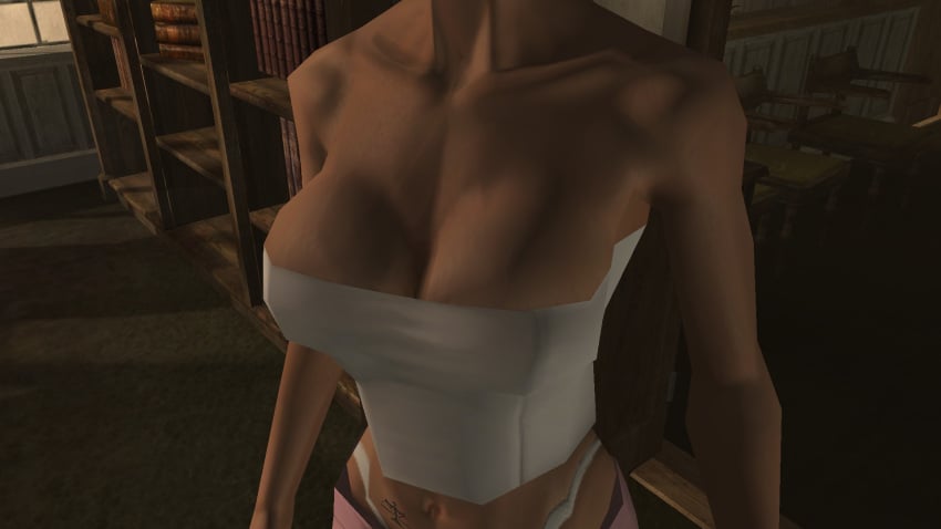 3d blonde_hair breasts breasts breasts carol_anne hitman hitman_blood_money io-interactive miniskirt pink_skirt screenshot video_games white_skin white_topwear