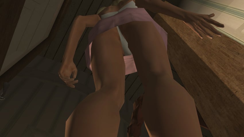 3d blonde_hair carol_anne hitman hitman_blood_money io-interactive miniskirt pink_skirt screenshot under_skirt underskirt video_games white_skin white_topwear