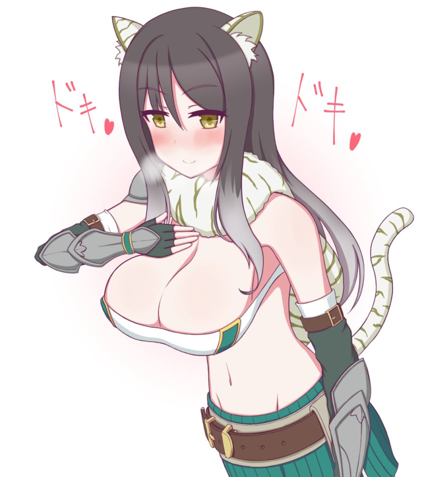 1girls alternate_version_available breasts breasts cleavage female japanese_text princess_connect! shiori_(princess_connect!) tagu_hblabe text