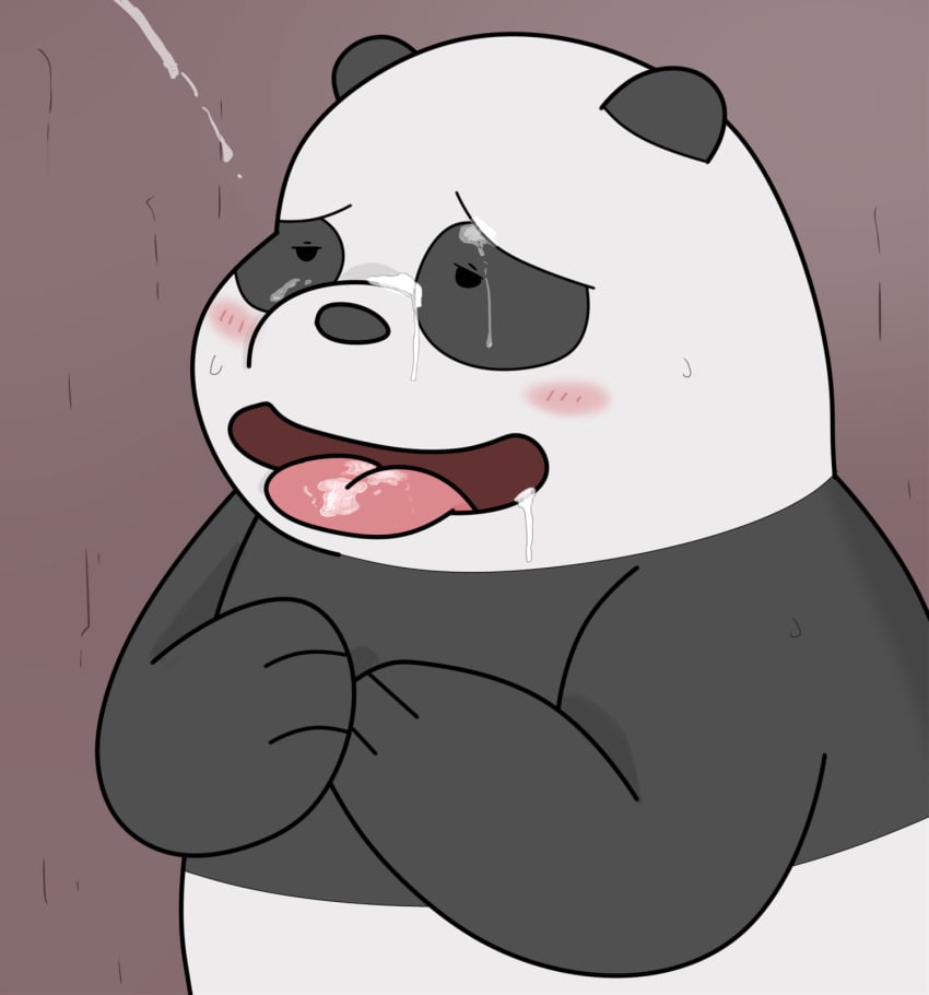 2017 ahe_gao bear blush cum cum_in_mouth cum_inside cum_on_eye cum_on_face drooling indoors looking_pleasured male mammal panda panda_(wbb) saliva slightly_chubby solo sweat tsunamagero we_bare_bears yaoi