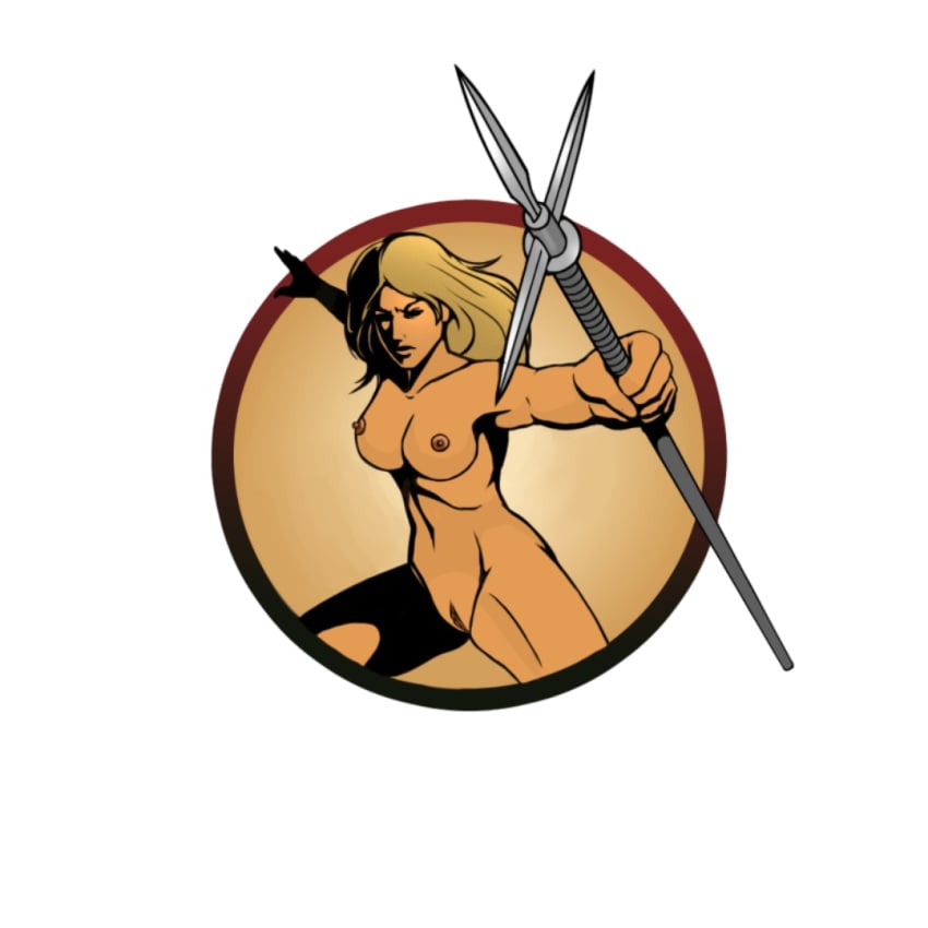 1girls accurate_art_style blonde_hair dark-skinned_female female legs_apart mti nekki nude_edit nude_filter png shadow_fight shadow_fight_2 spear squirrel_(sf2) tagme third-party_edit transparent_png
