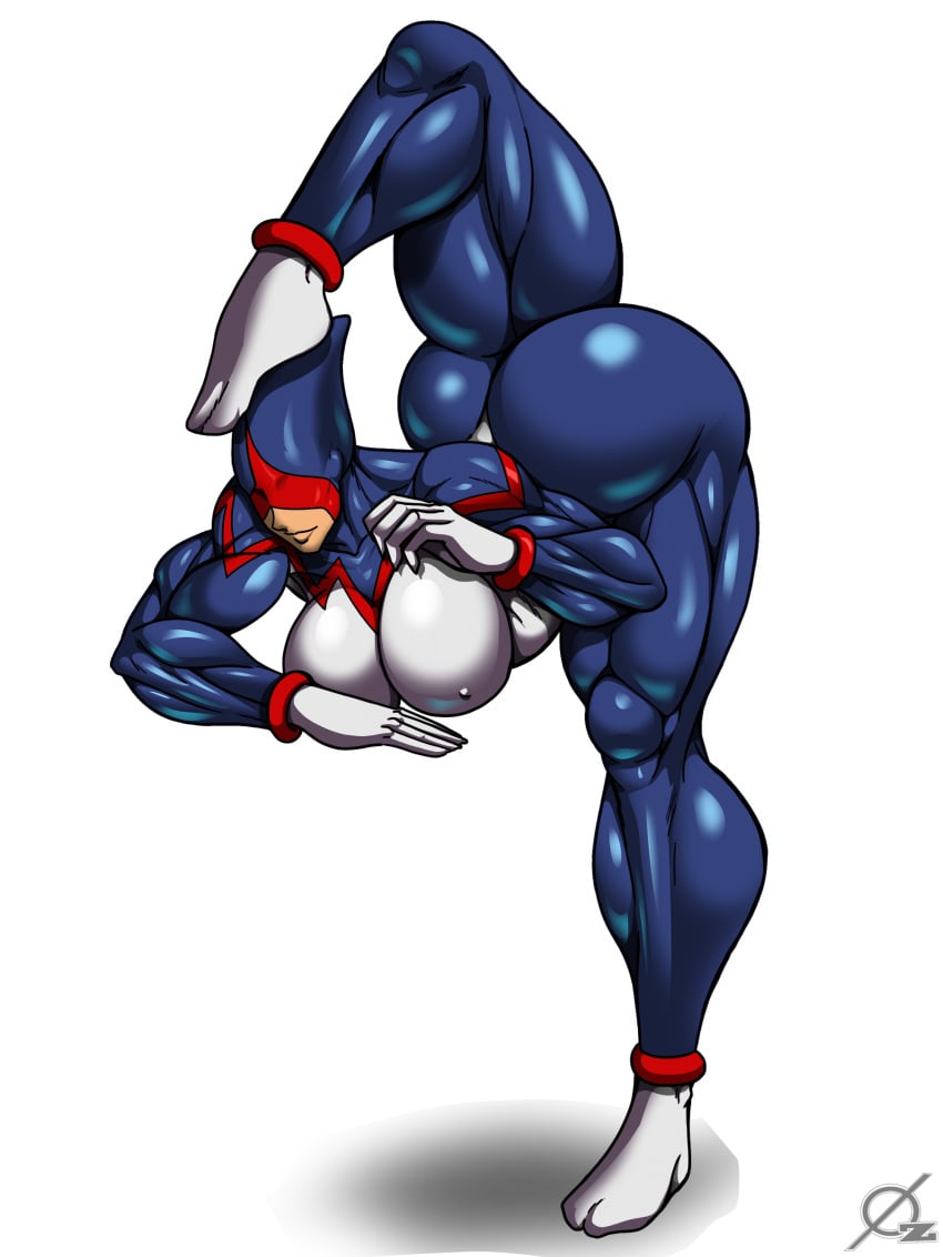 1girls artist_logo ass black_widow_(muscle_bomber) breasts capcom erect_nipples flexing huge_ass huge_breasts leotard luchador muscle muscle_bomber muscular muscular_female muscular_legs muscular_thighs osmar-shotgun simple_background slam_masters solo thick_thighs white_background wrestler