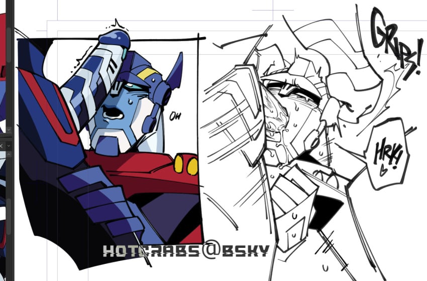 cum_in_mouth deepthroat dubious_consent fellatio forced_oral forcing gagging gay holding_head hot_crabs male/male non-human optimus_prime transformers transformers_animated ultra_magnus