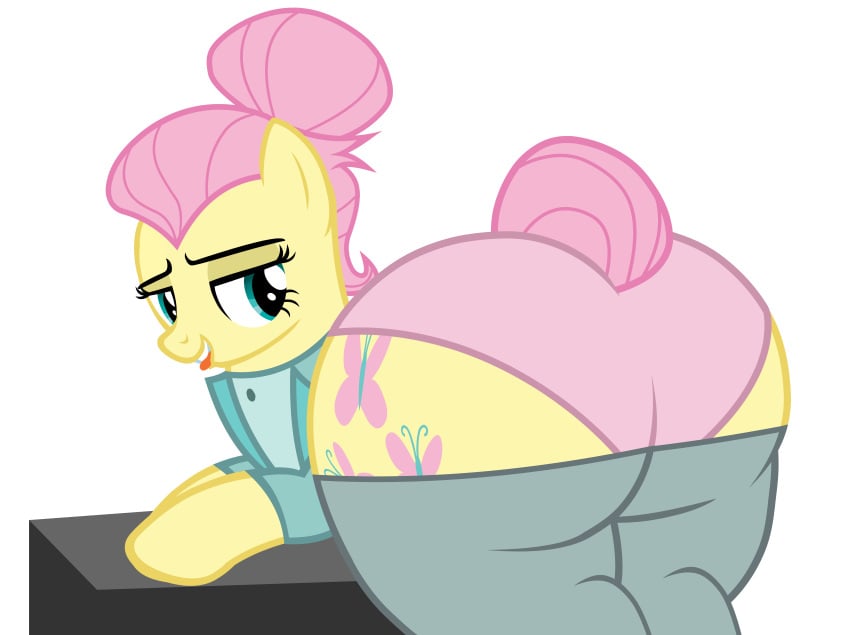 1girls ass back_view bedroom_eyes bent_over big_ass big_butt clothed clothed_female clothing cutie_mark dat_ass equine fat_ass female female_focus female_only fluttershy_(mlp) friendship_is_magic hair_bun hasbro lidded_eyes looking_at_viewer looking_back mare marevectorsmv my_little_pony open_mouth panties pants_down pegasus presenting presenting_ass rear_view severeshy simple_background solo solo_female solo_focus tongue tongue_out transparent_background underwear