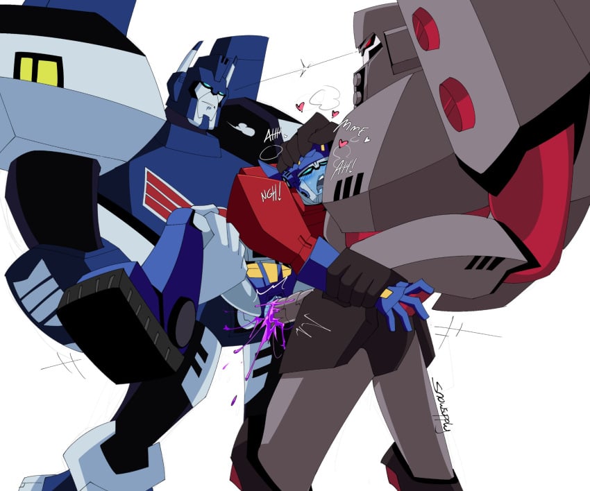 3boys ahe_gao anal anal_sex blush competitive_sex cum_inside cum_overflow double_penetration drooling dubious_consent fucked_silly male male_only megatron optimus_prime penis_in_ass penis_in_pussy snowydroop standing_sex threesome transformers transformers_animated ultra_magnus vaginal_penetration