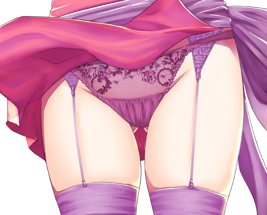 close-up female female_focus female_pubic_hair fire_emblem fire_emblem_awakening garter_belt garter_straps harihisa nintendo panties pantyshot pubic_hair purple_panties purple_thighhighs see-through_clothes simple_background solo thigh_gap thighhighs thighs tiki_(adult)_(fire_emblem) tiki_(fire_emblem) underwear upskirt white_background