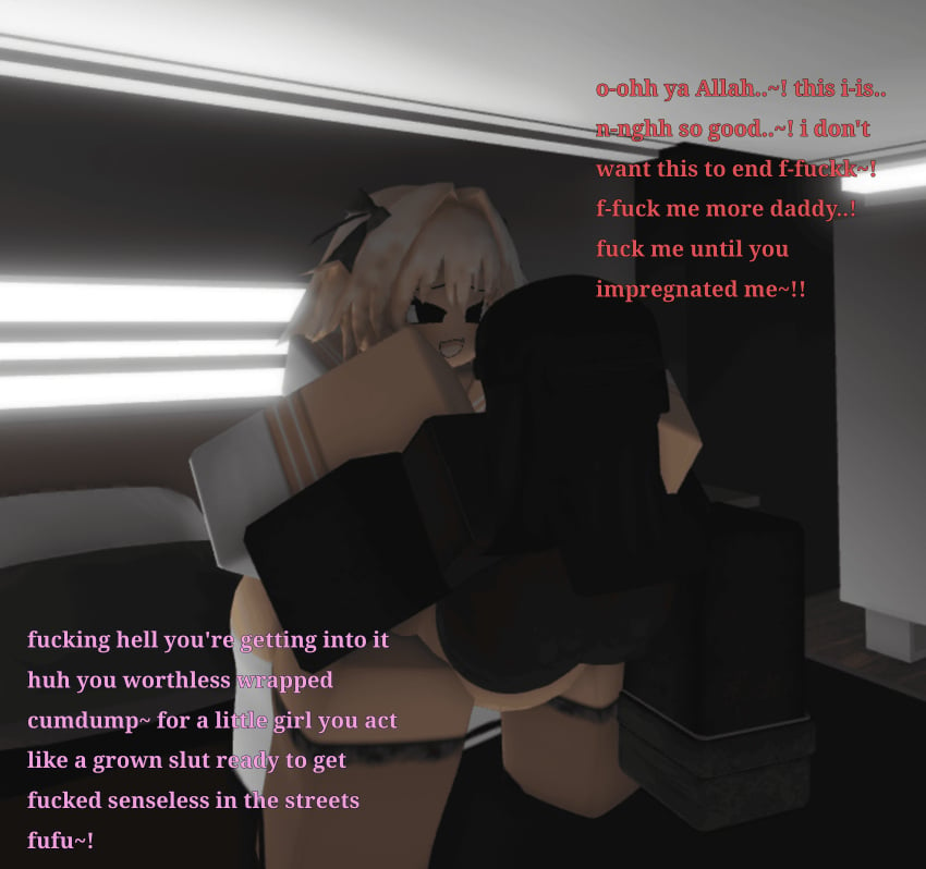 1femboy 1girls arabian arabian_clothes astolfo_(fate) big_ass big_penis degradation dirty_talk fate_(series) femboy femboy_on_female hijab hijabi little_girl muslim muslim_female niqab roblox roblox_game robloxian rough_sex teenager thick_thighs younger_female