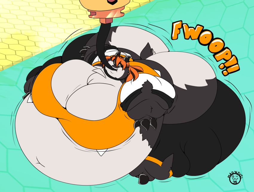 bbw belly_expansion big_ass big_belly big_breasts breasts bubble_butt cleavage feeding_tube furry hose hose_in_mouth hose_inflation huge_ass huge_breasts inflation mad_n_evil overweight tagme thick_thighs tube_feeding weight_gain wide_hips