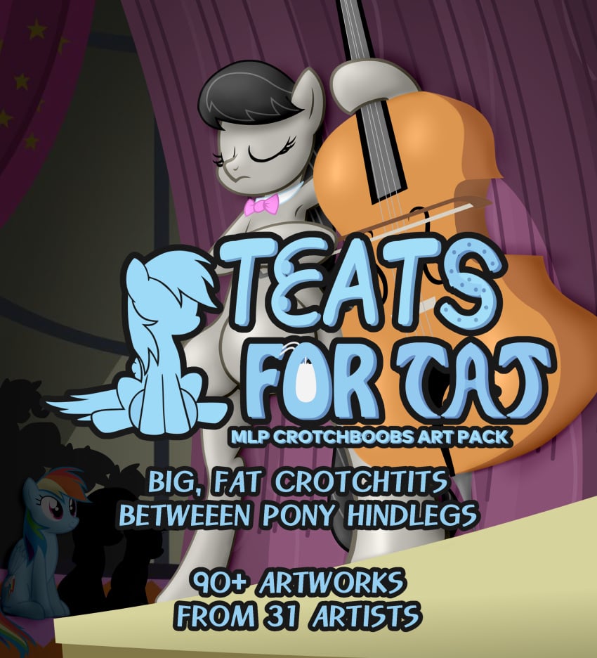 advertisement art_pack art_pack:teats_for_tat art_pack_cover big_crotchboobs crotchboobs flashequestria highres huge_crotchboobs impossibly_large_crotchboobs my_little_pony octavia_melody rainbow_dash_(mlp)