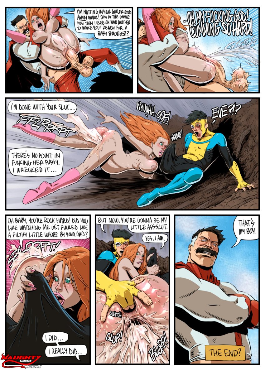 1girls 2boys 2d atom_eve cuckold female fenris_comix invincible invincible_(comics) invincible_(superhero) male naughtycomix omni-man sex tagme