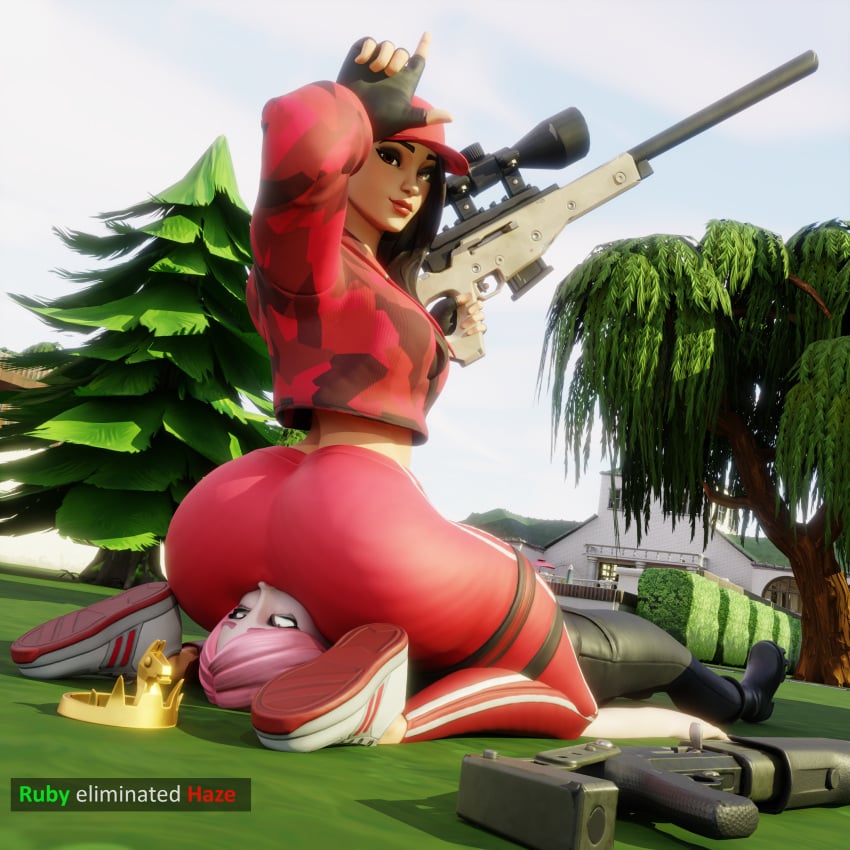 ass ass_on_face ass_sniffing breasts death domination facesitting fortnite haze_(fortnite) humiliation lawryess ruby_(fortnite) sitting_on_face smothering smothering_ass sniffing_ass