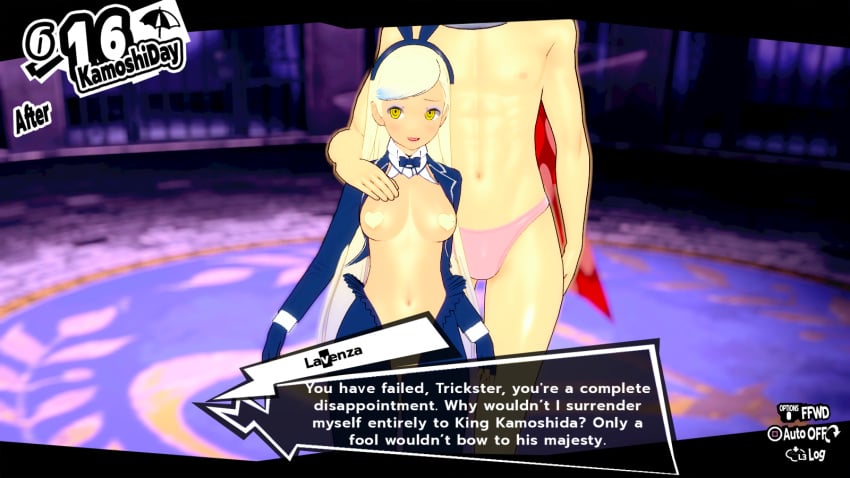 3d bad_end big_breasts blonde_hair bunny_ears bunny_girl bunnysuit corruption curvaceous enemy_conversion gyaru koikatsu large_ass large_breasts lavenza lordem netorare ntr pasties persona persona_5 reverse_bunnysuit suguru_kamoshida tanned yellow_eyes