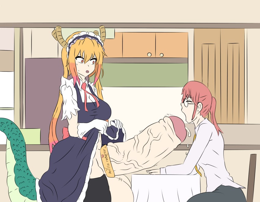 1futa 1girls hyper hyper_balls hyper_penis kobayashi kobayashi-san_chi_no_maidragon maid_outfit red_hair shiin_(edit) tohru_(dragon_maid)