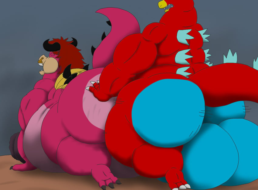 alythewolfcat anthro armadillo ass balls big_balls big_butt duo female genitals hi_res highlights_(coloring) huge_balls huge_butt hybrid hyper hyper_butt lambozilla lizard male male/male mammal mario_bros monster muscular muscular_male nintendo overweight overweight_female overweight_male purple_body purple_skin red_body red_scales reptile scales scalie sex suid suina sus_(pig) wild_boar xenarthran yajima_kuzumi