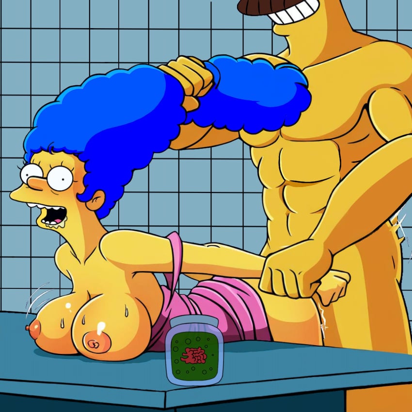 1male 1woman 20th_century_fox 20th_century_studios abs blue_hair brain_in_a_jar brain_removal breasts domination female grabbing_hair grabbing_hand hard_sex human human_on_human lobotomy male male/female marge_simpson mind_break muscular_male ned_flanders nude penetration rape semi_nude sex sex_slave sexy_dress slave slavegirl smile straight straight_sex table table_sex the_simpsons tits_out yellow_body yellow_skin