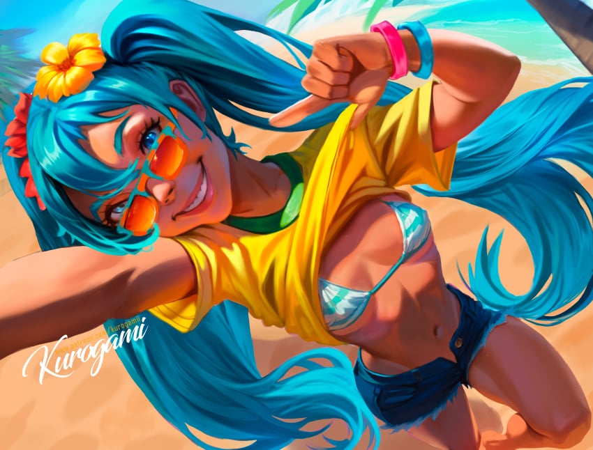 1girls blue_hair brazilian brazilian_miku fanart female female_only hatsune_miku illustration mikuart solo tagme vocaloid